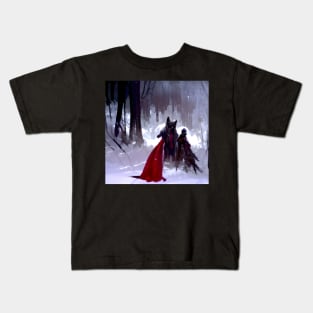 little red riding hood and the big bad wolf Kids T-Shirt